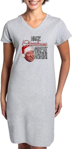 قميص نوم CafePress Donald Trump Great Christmas للسيدات، قميص بيجامة طويل ناعم، بيجامات قطنية/بيجامات in Saudi Arabia