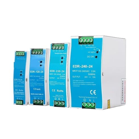 1pcs Industrial DIN Rail Switching Power Supply EDR Series 75W 120W 150W 240W 480W 100-240V AC/DC 12V 24V Source Power Transformer(24V,75W) in Saudi Arabia