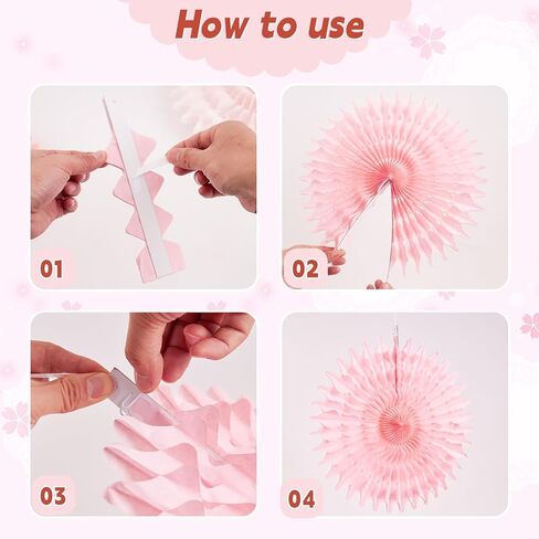 11 قطعة من مراوح الورق من SUNBEAUTY لتزيين الحفلات للجدار، لون خشبي وردي كبير لمروحة الربيع والصيف وأعياد الميلاد السعيدة وديكورات عيد الحب قابلة لإعادة الاستخدام في أي مناسبة in Kuwait