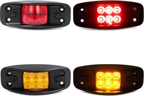 مجموعة مصابيح LED أمامية وخلفية + فرامل + إشارة الانعطاف متوافقة مع HMMWV، 2 1/2 طن و5 طن شاحنات عسكرية كهرمان + عدسات حمراء 8 قطع in Kuwait