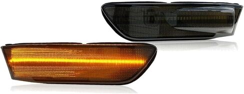 Amber Front Bumper Side Marker Smoke Pair ABS Housing Bulbs for INFINITI for G35 Base 03-07 -40-60 Centigrade Degree-Work Temperature W5W (168)-Bulb Shape Code Smooth 12 V, 3-7 Days Delivery in Saudi Arabia