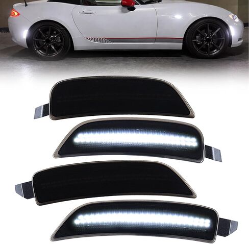 مصابيح أمامية كهرمانية خلفية حمراء LED للعلامات الجانبية، 4 عبوات لـ 2016-2025 Mazda MX-5 Miata GS-P GS GT GX RF، عدسات دخان، مصباح إشارة قوس عجلة الحاجز، يستبدل NA1J-51-5F0B / MA2550115 in Kuwait