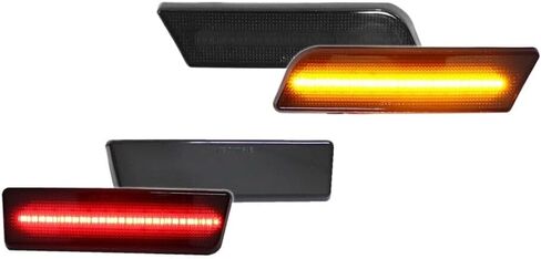 4X Smoke Front + Rear Side Marker Lights ABS Housing Bulbs 2010-2013 for Ford for Transit Connect XL/XLT 10-13 -40-60 Centigrade Degree-Work Temperature Smooth 12 V, simple installation in Kuwait