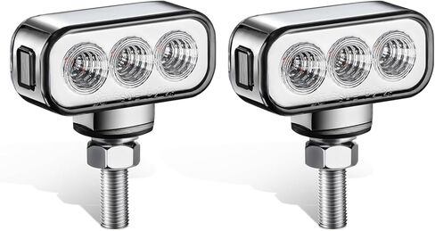 Partsam 2Pcs Mini Rectangle Double Face 8LEDs Marker Turn Signal Pedestal Light, Amber/Red To Blue Auxiliary Lights, T-Mount, Clear Lens, Aluminum Alloy Housing in Saudi Arabia