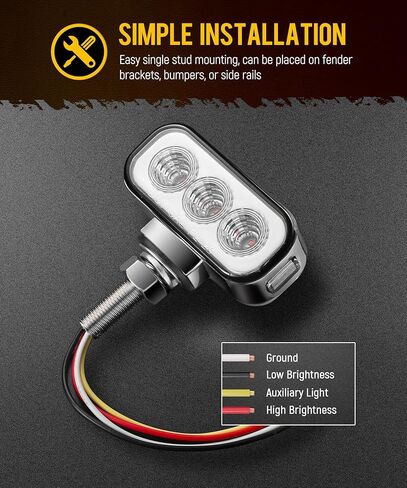 Partsam 2Pcs Mini Rectangle Double Face 8LEDs Marker Turn Signal Pedestal Light, Amber/Red To Blue Auxiliary Lights, T-Mount, Clear Lens, Aluminum Alloy Housing in Saudi Arabia