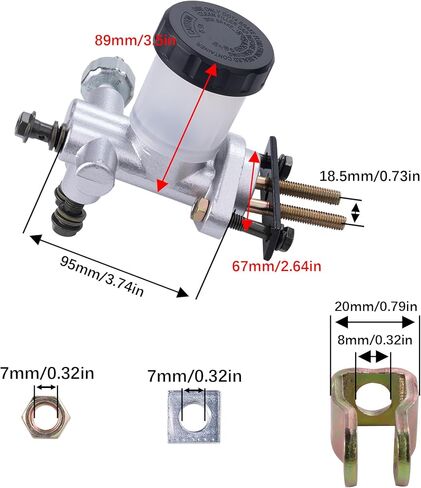 Hydraulic Brake Master Cylinder Compatible With 90cc 110cc 125cc 150cc 200cc 250cc Go Kart Buggy Sunl BMS Kandi Roketa Kazuma Kinroad ATV in Saudi Arabia