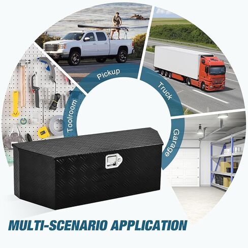 GarveeTech Trailer Tongue Box, Heavy Duty Trailer Tongue Tool Box Storage Organizer with Lock & Keys, Utility Tool Chest for Pickup Truck Bed, RV, SUV, 36" x 12" x 12" (36"-Steel-Black) in Kuwait