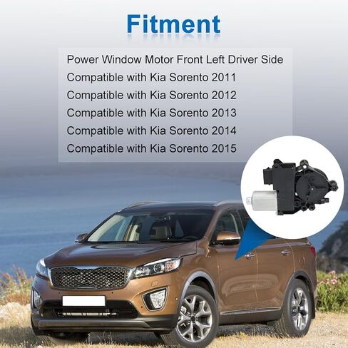 Power Window Motor Front Left Dirver Compatible with Kia Sorento 2011 2012 2013 2014 2015 Replace 82450-2P010 82450-1U010 in Saudi Arabia