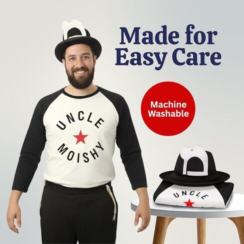 مجموعة أزياء Uncle Moishy للبالغين - قبعة وقميص ولعبة زي ميكروفون، زي أداء للملابس والحفلات والمناسبات المدرسية in Saudi Arabia