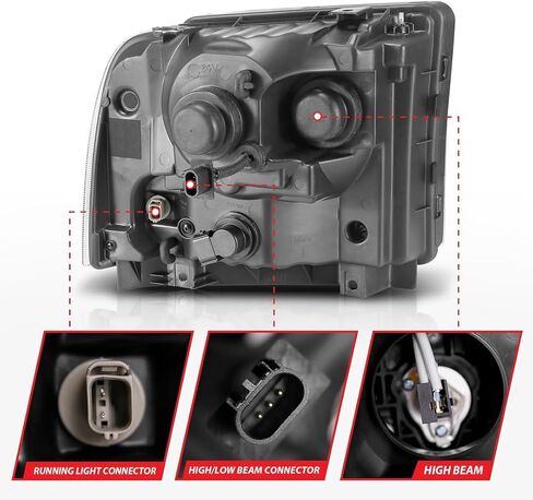 Projector Headlights 21.47 Inch x 18.49 Inch x 14.31 Inch H1 H7 Halogen Black Clear Lens in Saudi Arabia