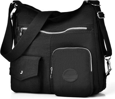 محفظة هوبو متعددة الأغراض للنساء مع خاصية تحديد الهوية بموجات الراديو ضد السرقة، حقيبة كتف من النايلون المقاوم للماء، حقيبة ظهر قابلة للتحويل in Kuwait