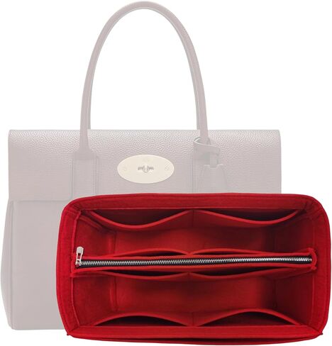 Divitize Premium Purse Organizer compatible with Bayswater Tote Bag Organizer — with Gold Zip Handmade Perfect Fit, Durable Quality Felt, Full Coverage No Bulking, +24 Shades (Brown) in Saudi Arabia