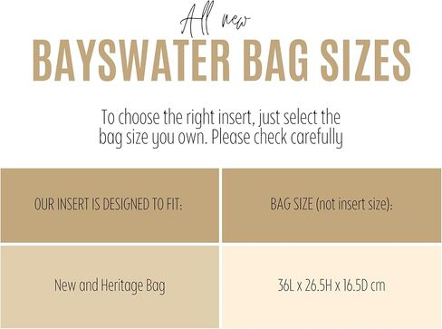 Divitize Premium Purse Organizer compatible with Bayswater Tote Bag Organizer — with Gold Zip Handmade Perfect Fit, Durable Quality Felt, Full Coverage No Bulking, +24 Shades (Brown) in Saudi Arabia