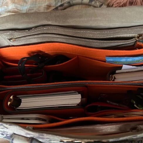 Divitize Premium Purse Organizer compatible with Bayswater Tote Bag Organizer — with Gold Zip Handmade Perfect Fit, Durable Quality Felt, Full Coverage No Bulking, +24 Shades (Brown) in Saudi Arabia