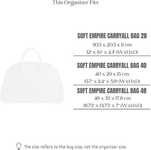Organizer for Coa.h Soft Empire Carryall 28/40/48, Satin Silk Bag Insert with Zipper Pocket (Size 40, Blush) in Saudi Arabia