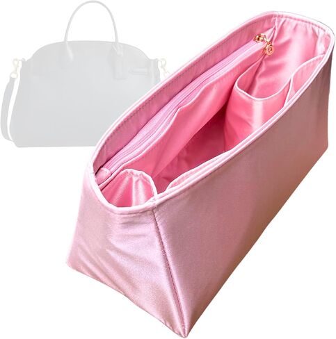 Organizer for Coa.h Soft Empire Carryall 28/40/48, Satin Silk Bag Insert with Zipper Pocket (Size 40, Blush) in Saudi Arabia