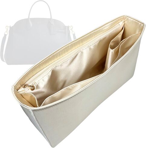 Organizer for Coa.h Soft Empire Carryall 28/40/48, Satin Silk Bag Insert with Zipper Pocket (Size 40, Blush) in Kuwait