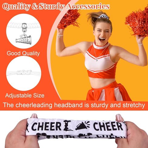 24 Sets Cheer Team Gifts Cheerleader Gifts Cheer Necklaces Bracelets with Cheer Scrunchies Cards Bags Bulk Cheerleader Party Favors Cheerleading Goodie Bag for Cheerleading Teammates Party Supplies in Kuwait