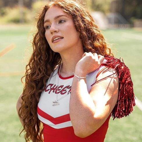 24 Sets Cheer Team Gifts Cheerleader Gifts Cheer Necklaces Bracelets with Cheer Scrunchies Cards Bags Bulk Cheerleader Party Favors Cheerleading Goodie Bag for Cheerleading Teammates Party Supplies in Kuwait