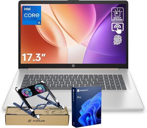 HP 2023 17t Business Professional Rose Gold Laptop, 17.3" HD+ Touchscreen, Intel Core i5-1335U, 32GB RAM, 1TB SSD, Webcam, FP Reader, Backlit KB, HDMI, Wi-Fi 6, Windows 11 Pro in Kuwait
