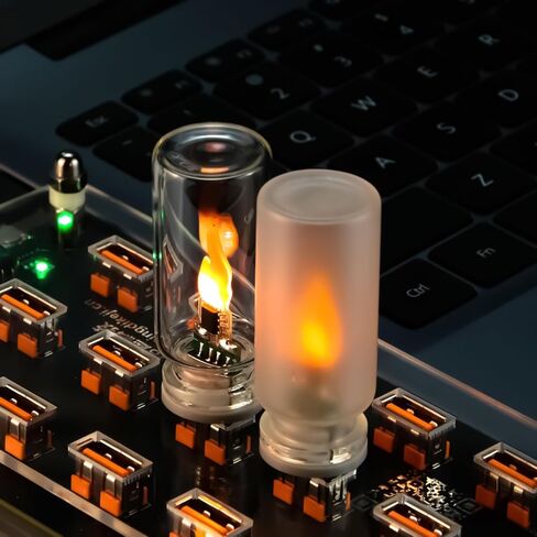 ضوء اللهب LED USB - إضاءة محيطة مدمجة عديمة اللهب | للاستخدام الداخلي، والخارجي، والحفلات، وغرفة النوم، والعطلات، والمركبات، والسيارات، والديكور، والإضاءة المزاجية، ويعمل بمنفذ USB، وآمن وواقعي in Kuwait