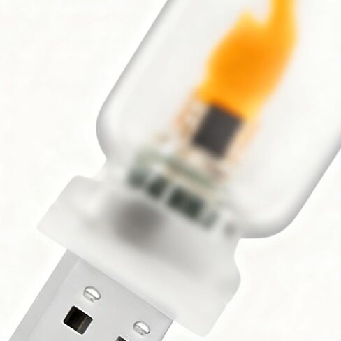 ضوء اللهب LED USB - إضاءة محيطة مدمجة عديمة اللهب | للاستخدام الداخلي، والخارجي، والحفلات، وغرفة النوم، والعطلات، والمركبات، والسيارات، والديكور، والإضاءة المزاجية، ويعمل بمنفذ USB، وآمن وواقعي in Kuwait