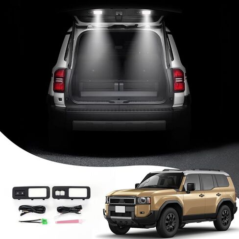 مصباح ديكور الباب الخلفي مناسب لـ 2024-2026 Toyota Land Cruiser 250 1958 Prado LC250 j250 Trunk Led تحذير ضوء ملحقات التعديل الداخلي الضوء الأصفر/الضوء الأبيض/تبديل الضوء الأحمر in Kuwait