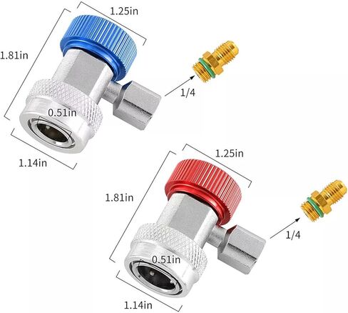 90 Degrees Quick Connectors Set Low/High HVAC Air Condition Adapter, 2PCS in Saudi Arabia
