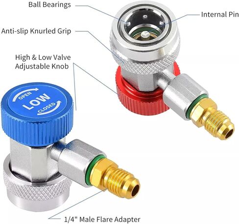 90 Degrees Quick Connectors Set Low/High HVAC Air Condition Adapter, 2PCS in Saudi Arabia