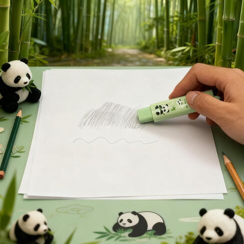 2 Sets Cute Panda Push Pull Rubber Erasers Kawaii Large Capacity Pencil Erasers for School Office Home Classroom Prize Party Favors in Saudi Arabia