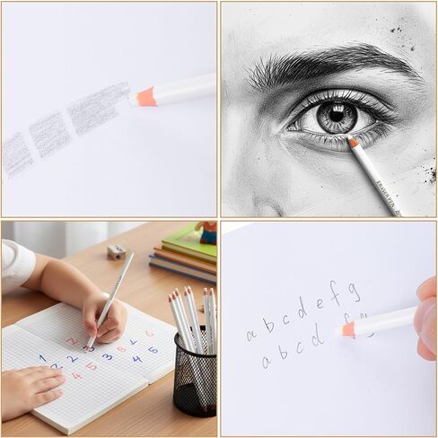 Precision Eraser 10 Pack Drawing Eraser Pens for Artists Perfection Detail Erasers Pen with Sharpener Accurate Force Transmission Erasers Perfect for Sketches and Coloured Illustrations in Saudi Arabia