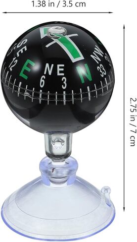 Automotive Compass Ball with Spherical Suction Cup Portable Car Dashboard Compass Accurate Direction Finder for Cars Trucks Boats in Saudi Arabia