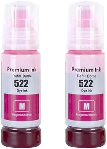 Color Compatible Bottle Water Based Refill Dye Ink 522 T522 4X Compatible with Printer Supplies ET-1110 ET-1810 ET-2400 ET-2710 ET-2720(1Bottle Black) in Saudi Arabia