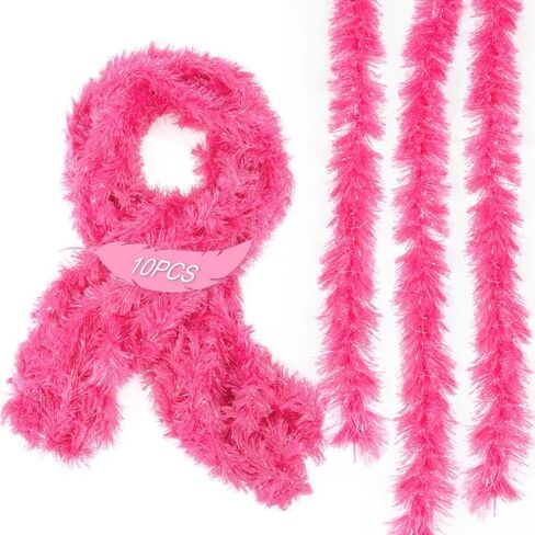 Sukh 10 PCS Feather Boa - Artificial Fluffy Boas for Party Bulk,Colorful Feather Boas Party Pack for Women Costume,Birthday Halloween Wedding Christmas,4.92ft Boa in Saudi Arabia
