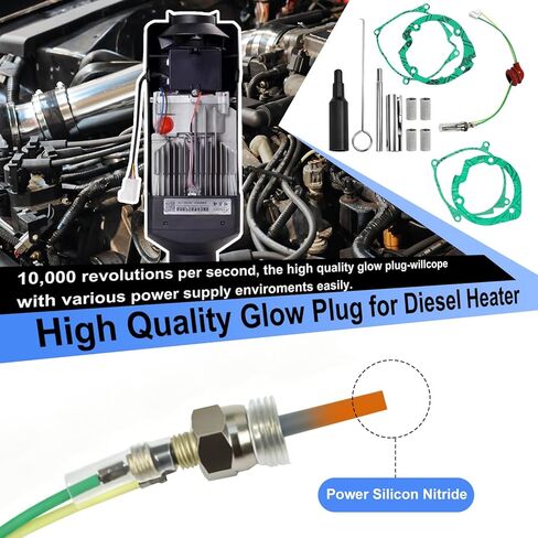طقم إصلاح قابس توهج سخان الديزل، 12 فولت/24 فولت 2 كيلو وات 5 كيلو وات 8 كيلو وات طقم إصلاح سخان الديزل مع فلتر لأجزاء إصلاح سخان قارب السيارة والشاحنة، ملحقات سخان الديزل in Kuwait