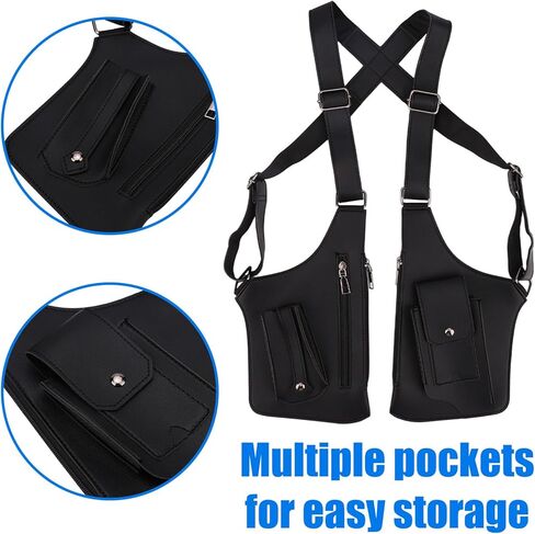 Underarm Shoulder Bag for Men,Premium Leather Double Armpit Shoulder Bag with Adjustable Strap Anti Theft Pickpocke (black) in Saudi Arabia