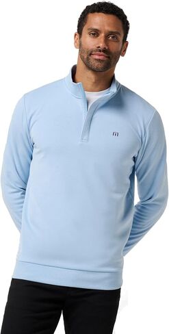TravisMathew Men's Cloud Quarter Zip 2.0, Heather Kentucky Blue in Saudi Arabia
