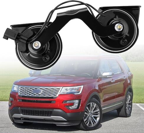 مجموعة القرن متوافقة مع 2016-2019 Ford Explorer Police Interceptor Utility 2.3L 3.5L 3.7L بوق كهربائي مزدوج الملاحظة مع استبدال قوس # GB5Z-13832-A GB5Z13832A in Kuwait