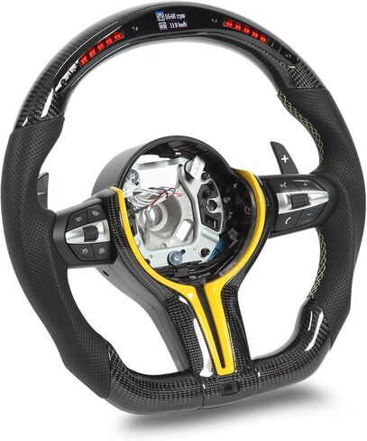 Carbon Fiber LED Display Shift Lights Steering Wheel Replacement M Sport Excellent Racing Experience for F20 F22 F30 F32 F15 F16 in Saudi Arabia