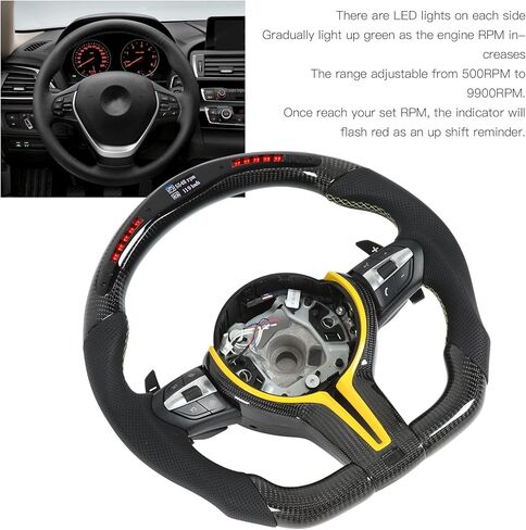 Carbon Fiber LED Display Shift Lights Steering Wheel Replacement M Sport Excellent Racing Experience for F20 F22 F30 F32 F15 F16 in Saudi Arabia