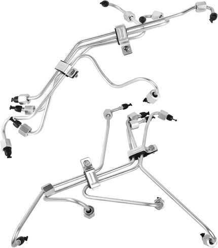 MuHize 8PCS Stainless Steel Fuel Injection Lines, Direct Fit for Ford F150 F250 F350 F450 F550 1983-1994 6.9L/7.3L IDI Diesel, DE8TZ-9A555A Replacement, Leak-Proof 3000 PSI & Bolt-On Installation in Saudi Arabia