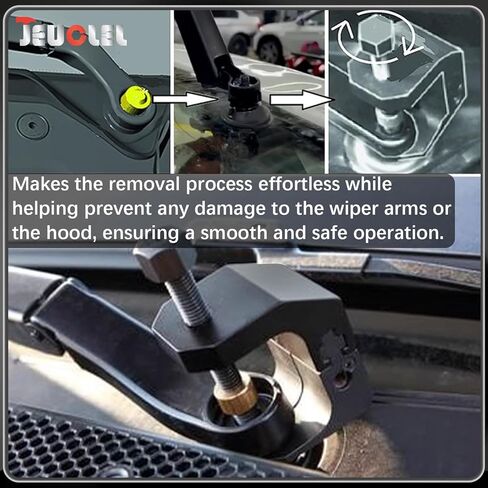 Windshield Wiper Arm Puller, Car Wiper Arm Removal Tool Compatible with BMW E12, E21, E23, E24, E28, E30, E30, E31, E67, E85, PR1, Adjustable Plate, Claw Opn 15-36 mm, Pull Depth Max 39 mm in Saudi Arabia