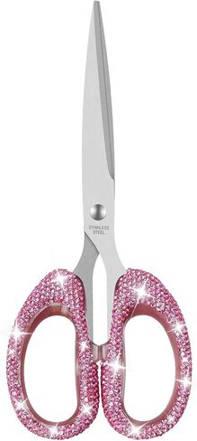 Koqye 7.68-Inch Rhinestone Scissors - Bling Metal Cute Scissors for School, Office, Crafting & Home - Decorative Sparkly Handle Paper Cutting Tool (Purple) in Saudi Arabia