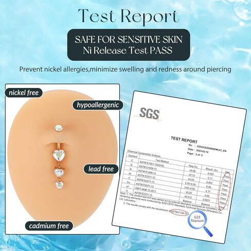 GAGABODY G23 Titanium Belly Button Ring Dangle Belly Rings Belly Piercing Jewelry 14G 3/8 inch 10mm Navel Barbell CZ Navel Piercing Ring in Kuwait