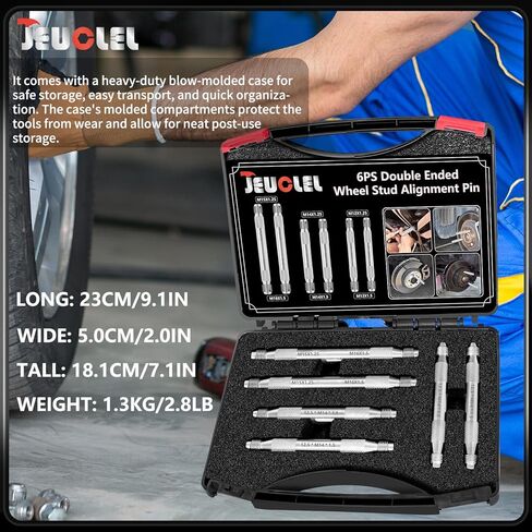 6Pcs Double Ended Wheel Stud Alignment Pin, Wheel Fixing Bolts, Wheel Hanger Alignment Pin Guide Tool, usable on both ends, Hub Fixing Positioning Rod for Changing Tires On Cars with Lug Bolts in Saudi Arabia