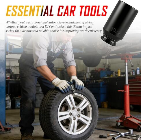 30mm Socket 1/2" Drive,High Torque 30mm 12 Point Axle Nut Socket for Hub/Bearing & Axle Shaft Nut Removal,Heavy-Duty Impact Sockets by 1/2" Impact Wrench Ratchet for Most Vehicles in Saudi Arabia