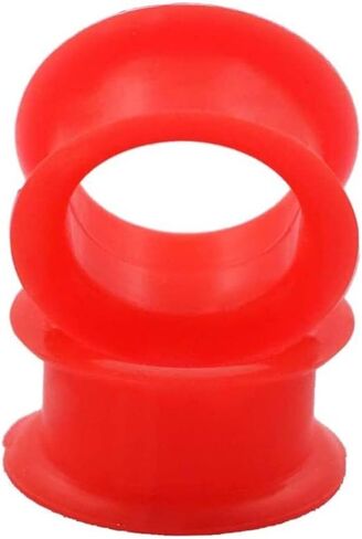 1 PAIR (2pcs) RED SILICONE EYELET TUNNELS Double Flare Gauges Thin Soft Flexible Flesh Plugs 1029 in Saudi Arabia