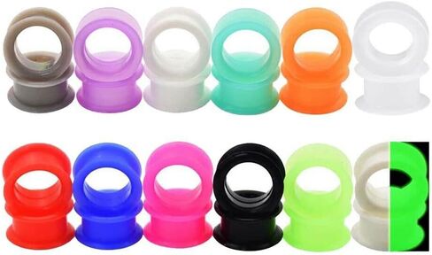 1 PAIR (2pcs) RED SILICONE EYELET TUNNELS Double Flare Gauges Thin Soft Flexible Flesh Plugs 1029 in Saudi Arabia