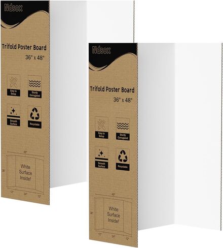 Ndsox 4 Pack 26" x 16" Black Trifold Poster Board Medium Size Corrugated Cardboard Science Fair Display Boards for School Projects, Business Presentations, Event Displays, and Art Exhibitions in Saudi Arabia