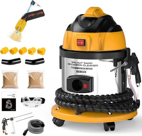 BELEY Walnut Blaster, HTS558 Engine Intake Valve Cleaner Machine, 110V Automotive Walnut Blaster Kit for Carbon Cleaning with 2kg Walnut Sand & 5 Pcs Adapters in Saudi Arabia